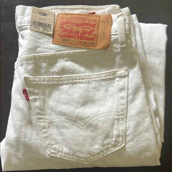 Levi's White Straight Jeans Classic Style - Picture 1 of 2